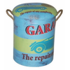 Round Retro Metal Storage Bucket Stool Seat 