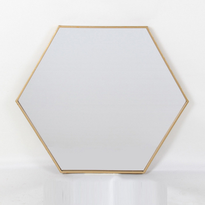 Hexagon Hanging Mirror with Metal Chain Decorative Wall Mirror