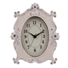 White Enamel with Crystal Simple Tabletop Clock Design