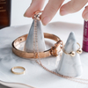 High-quality Elegant Gold Plated Cone Ceramic Ring Jewelry Holder