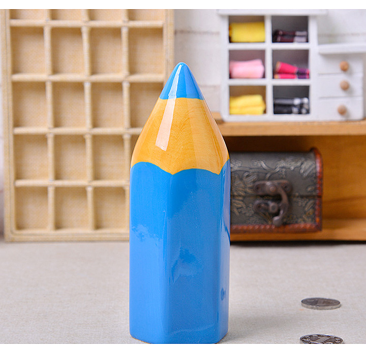 Pencil Design Ceramic Money Saving Box for Kids