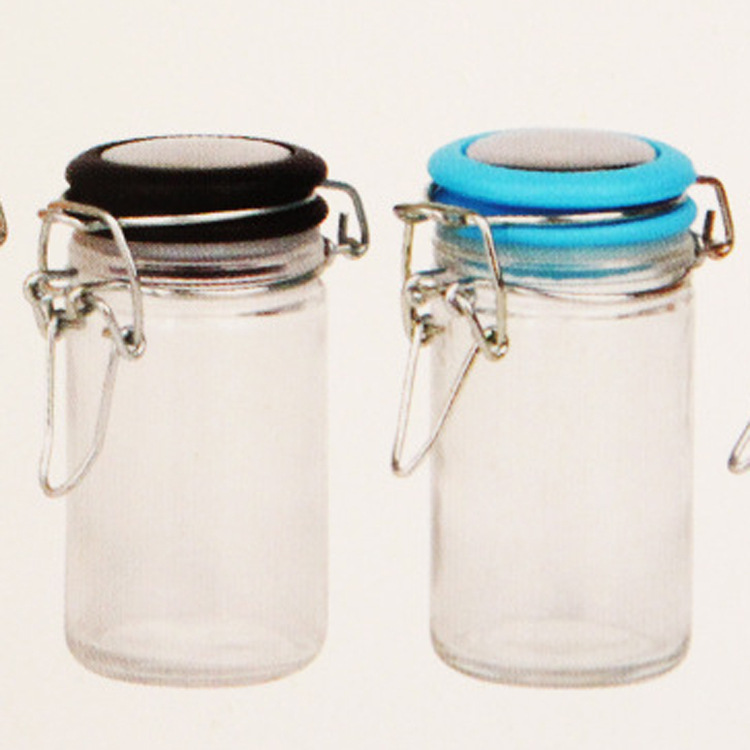 Straight Slide Clear Round Glass Jar for Weeds Herbs Skin Cream Mask Bottle with Black Matte 