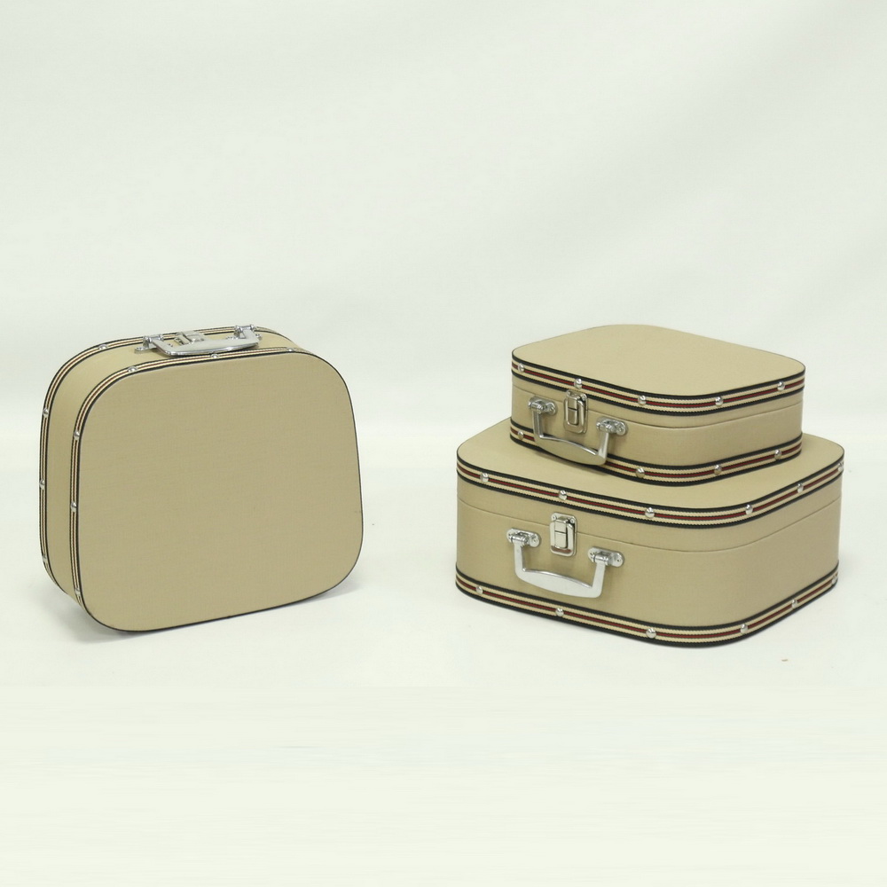 Wholesale Retro Decorative 3 Piece Sets Wooden MDF Vintage Style Luggage Suitcase 