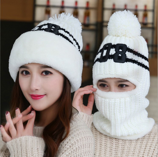 Designer Your Own Leather Patch Custom Men Women Cotton Wool Winter Knit Beanie Hat 