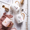Cartoon Ceramic Mug with Lid for Breakfast Milk Mug Mug for Coffee Mug Mug Dream Trip Mug