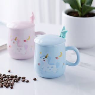 Coffee Mug Ceramic Star Ceramic Mug Set with Lid And Spoon 